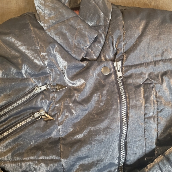 VTG 90S 80S Mulberry Street jacket Size M luminescent silver READ - Picture 5 of 12